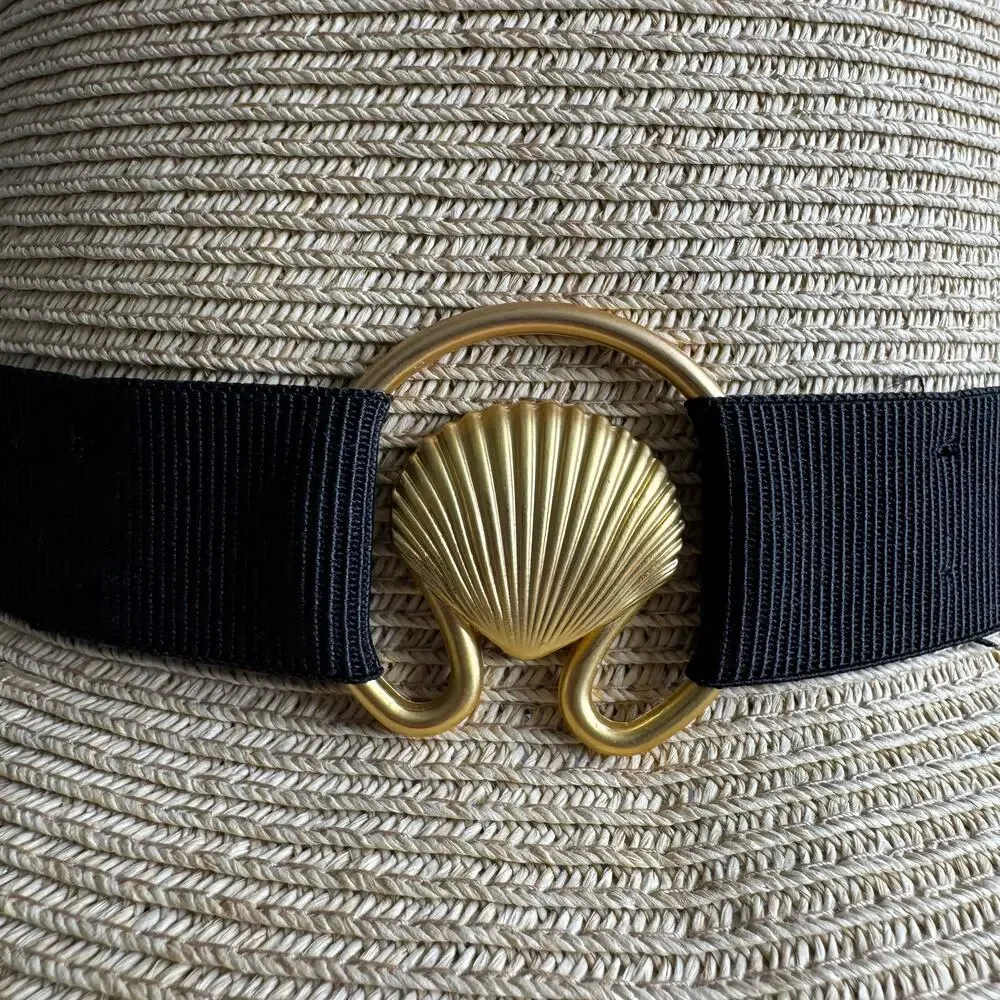 Sun N Sand Columba Woven Floppy Sun Hat Ribbon Band Metal Shell - Natural - Picture 6 of 9